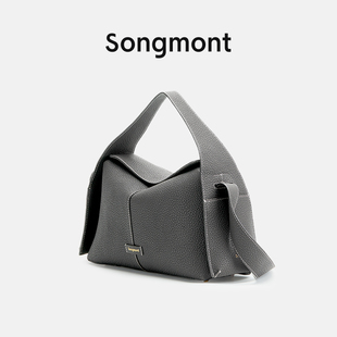 songmont挂耳系列屋檐，包设计师头层牛皮通勤手提斜挎hobo包