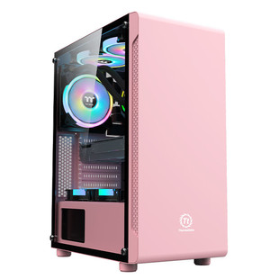 tt途腾白色粉色，k1侧透台式电脑机箱，钢化玻璃240水冷散热支持atx