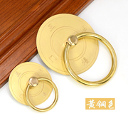 中式复古纯铜实心大门拉环全铜老式拉手仿古敲门环古铜色木门装饰