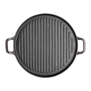 铸铁烤盘不粘牛排煎锅电磁炉平底锅，烤肉家用无涂层商用圆铁板烧盘