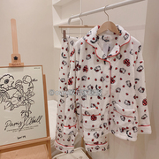 hellokitty法兰绒睡衣女，冬季2023长袖长裤韩版凯蒂猫学生家居服冬