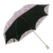 欧若拉雨伞混创伞意h206线，二折遮阳伞蕾丝，黑胶防3紫外h3206太阳