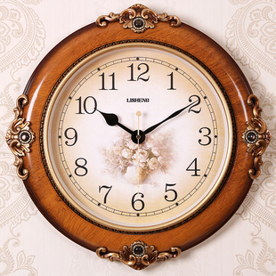 美式钟表静音挂钟客厅装饰创意表家用欧式复古时钟大气墙壁钟