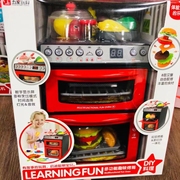 五星玩具仿真声光电动趣味多功能双层烤箱灶台过家家儿童玩具套装