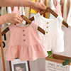 0-1-3岁婴儿t恤裙夏季短袖纯棉吊带女宝宝背心女童幼儿童上衣