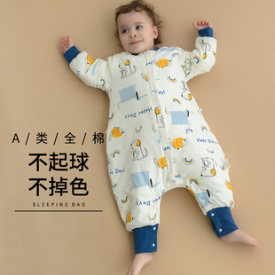 婴儿睡袋秋冬纯棉加厚睡袋儿童防踢被新生儿宝宝分腿睡袋四季通用