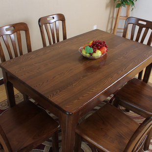 北欧简约全水曲柳实木，餐桌椅组合一桌四六椅现代简约原木餐桌椅