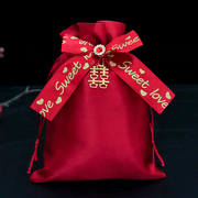 2024婚礼喜糖袋子结婚专用糖果袋高级感喜糖盒子包装袋布袋
