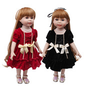 18寸美国女孩AG 46cm 偶季OG 亚历山大 洋娃娃换装黑色金丝绒裙子