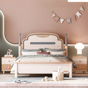 a18全实木儿童床1.351.5米粉色，套房家具轻奢约网红公主床女孩