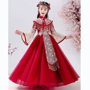 女童汉服中国风儿童古风唐装，超仙女连衣裙，小女孩古装春秋季礼服潮