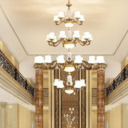 欧式大吊灯别墅复式楼客厅工程灯酒店，大厅创意锌合金现代灯具