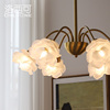 洛西可 法式优雅花朵吊灯中古 复古美式客厅餐厅卧室民宿全铜吊灯