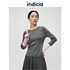 indicia标记春季休闲撞色圆领针织衫套头羊毛毛衣C6A403ZZ023