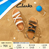 Clarks其乐女士卡希系列柔韧耐磨罗马凉鞋交叉带舒适平底凉鞋女