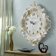欧式天使挂钟客厅创意艺术时钟树脂装饰石英钟表家用卧室静音