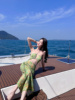 泰国三亚海边度假沙滩裙花卉印花露脐包臀长裙性感露背挂脖连衣裙