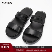 vmen威曼男一字拖凉拖鞋，防滑韩版沙滩鞋，休闲男鞋个性潮826201211