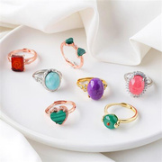 天然水晶宝石戒指女时尚，个性s925纯银，戒指活口戒指