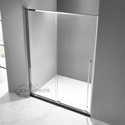 细轨道极窄边框不锈钢镜光淋浴房一字形单移门屏风浴室玻璃隔断门