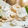 创意陶瓷杯十二星座马克杯带盖带勺情侣水杯骨瓷，牛奶咖啡杯子定制