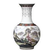 景德镇陶瓷花瓶摆件客厅插花仿古中式瓷器，家居电视柜装饰品大