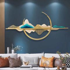 新中式创意国风艺术装饰品客厅沙发背景墙面装饰挂件铁艺墙壁挂饰