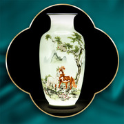 三件套陶瓷器花瓶摆件景德镇中式家居装饰品客厅电视柜插花工艺品