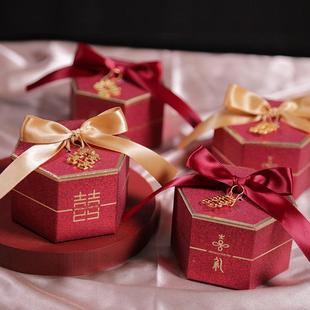 喜糖圆盒2021结婚庆风喜糖盒创意糖果礼盒中