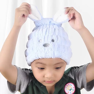 儿童干发帽可爱卡通兔子超强吸水速干加厚女浴帽宝宝包头巾女干发