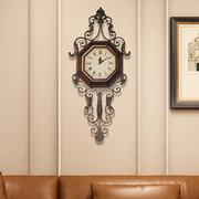 美式挂钟创意复古时钟表欧式铁艺静音挂表客厅个性时尚家居装饰品