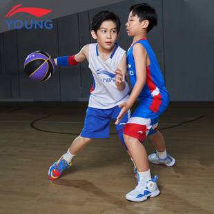李宁儿童篮球套装男大童夏季中小学生，速干背心短裤运动训练服