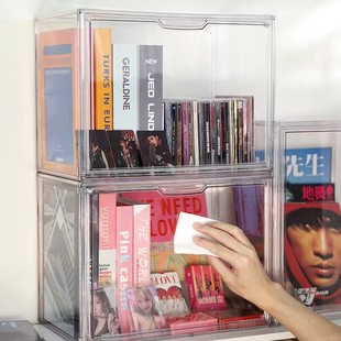 透明专辑收纳盒防尘亚克力蓝光碟dvd储存箱收藏磁带cd唱片展示架