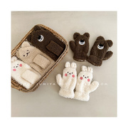 儿童围巾手套两件套韩国冬季保暖套装男童女童可爱羊羔毛保暖围脖