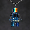 原创欧美嘻哈赛博朋克，风电子机器人机械彩虹项链，吊坠毛衣链男潮牌