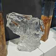 简约现代创意铂晶透明树脂艺术雕塑水晶摆件，玄关装饰品亚克力家具