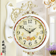欧式钟表双面挂钟客厅艺术创意时尚大气时钟两面挂表家用约