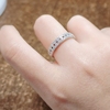 s925银18k白金高碳钻石戒指女精镶满钻百搭ins风配戒指环饰品礼物