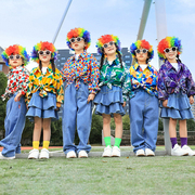 儿童啦啦队演出服小学生运动会开幕式班服比赛男女童复古衬衫套装