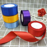 4cm丝带diy手工玫瑰花，材料烘焙礼盒蝴蝶结，发夹装饰彩带金边丝带