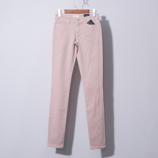 粉色小脚裤，舒适高弹牛仔裤，小脚裤长裤铅笔裤女
