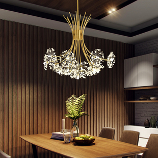北欧吊灯后现代简约蒲公英水晶创意个性ins网红客厅餐厅卧室灯具