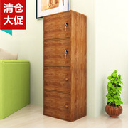 门后小木柜子储物柜简约现代带门锁自由组合床头多功能收纳防尘柜
