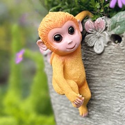 户外花园摆件仿真小猴子，挂件阳台创意小动物，栅栏花盆攀爬装饰吊件