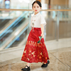 儿童汉服女童改良马面，裙套装夏季薄款小女孩，中国风复古唐装新中式