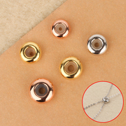S925纯银 珍珠项链DIY饰品硅胶定位调节珠配手链珠子手工材料