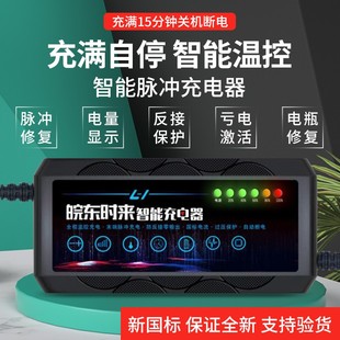 爱玛三针小阴插专用自动关机电动车电瓶充电器，48v60v72伏20ah12ah