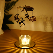 宫崎骏龙猫旋转烛台走马灯猫，巴士小煤球，精灵香薰蜡烛杯底座氛围感