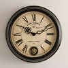 欧式复古钟表挂钟家用客厅，装饰金属圆形，静音时钟简约美式轻奢墙钟