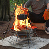 户外便携折叠烧烤炉野营野餐，不锈钢烧烤架焚火台篝，火柴火炉6边型